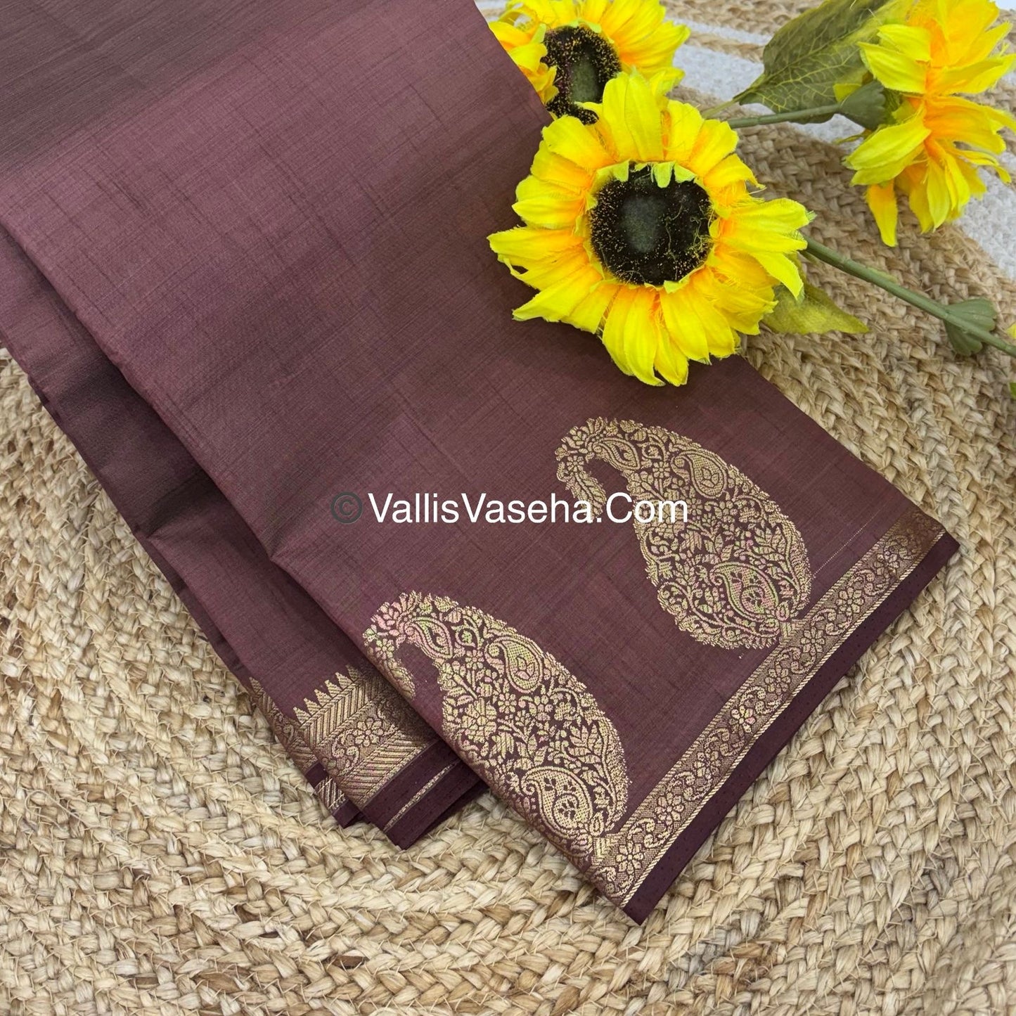 Semi Tussar Silk - Small Mango - Brown  Shade - VVSTS002