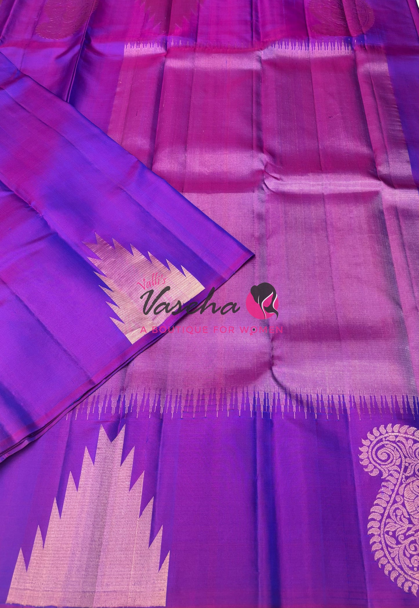 Pure Soft Silk Saree - Jothika Hit design - Purplish Pink - VVPSS011