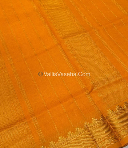 Semi Silk Cotton Saree -  Maroon With Yellow Shade - VVSSC008