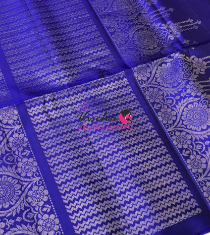 Pure Soft Silk Saree - Border Less  - Violetish Blue Shade - VVPSS068