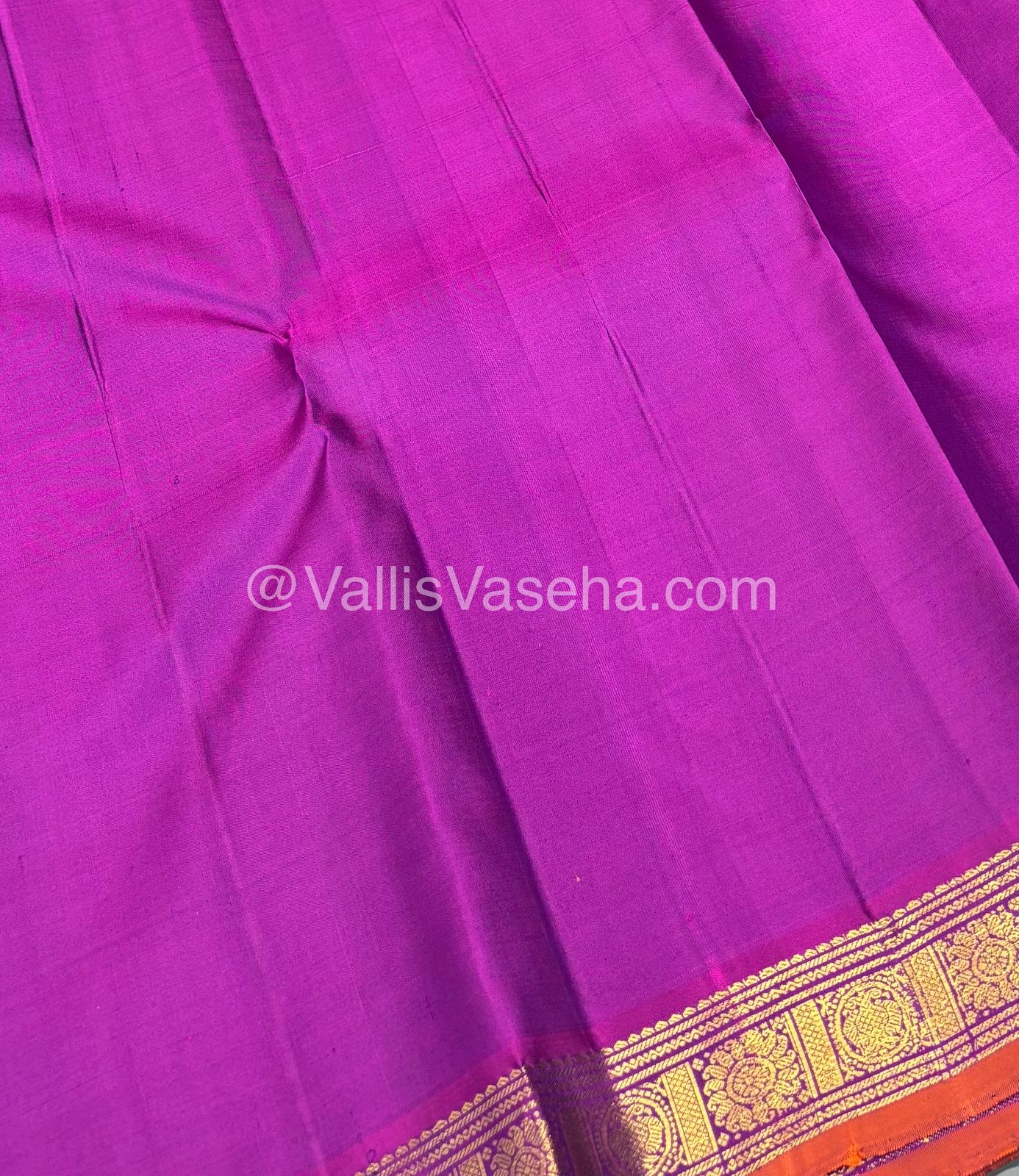 Pure Kanchipuram Silk Saree - Blueish Violet & Purplish Pink Combo - VVPS016
