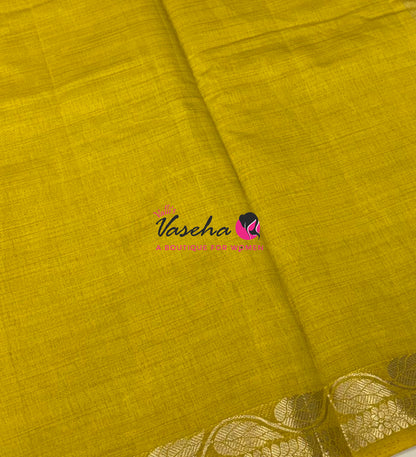 Semi Tussar Silk - Lemon Yellow Shade - VVSTS003