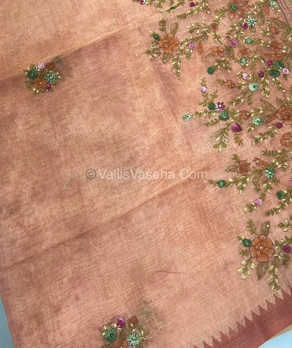 French Knot - Tissue Saree - Skin Shade - VVLFN013