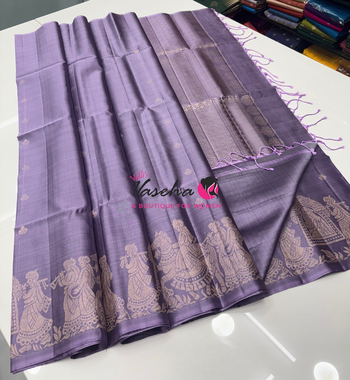 Pure Soft Silk Saree  - Light Lavender Shade - VVPSS094