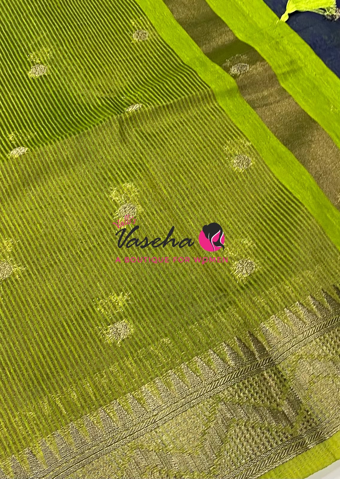 Semi Jute Silk Saree -  Blue With Green Shade- VVSJS002