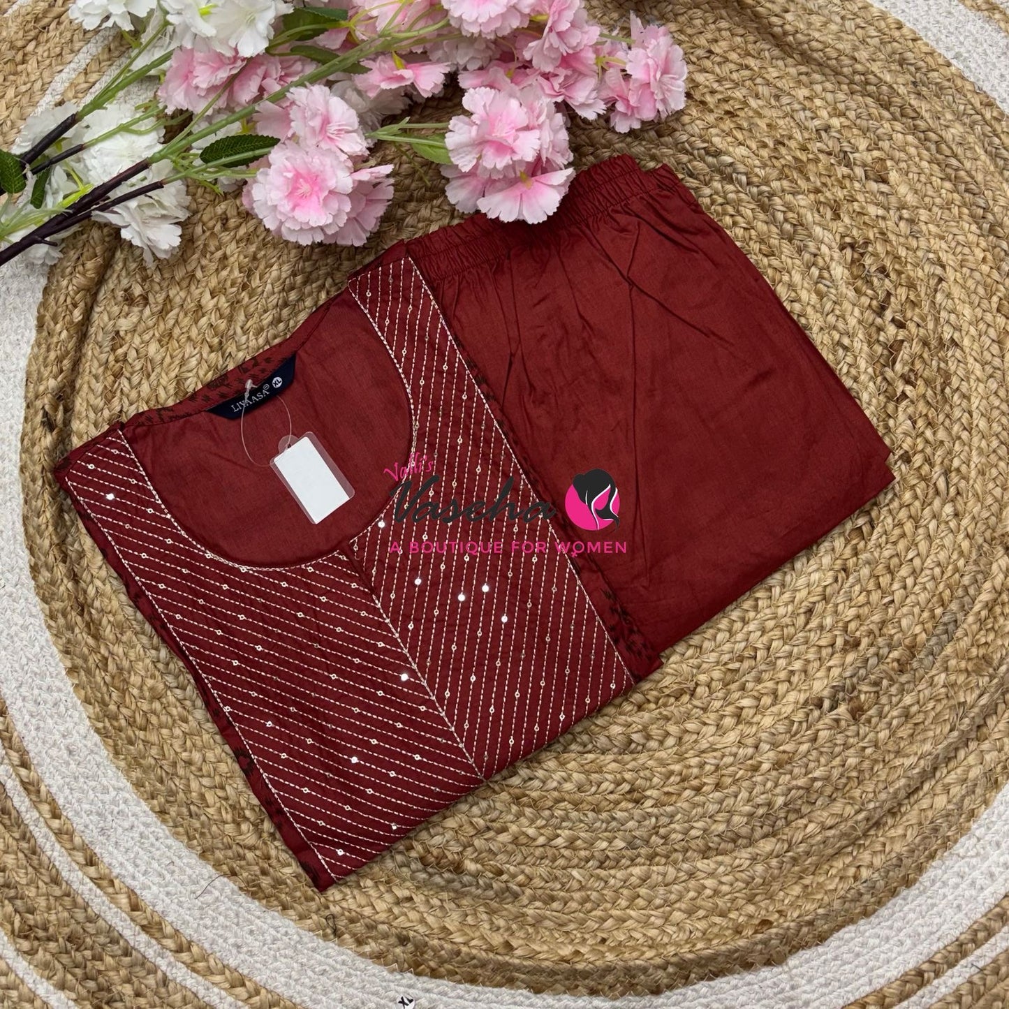 Top & Bottom(2pc) Co-Ord Set - Cotton - VVCS011