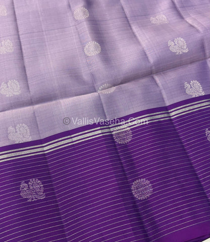 Pure Soft Silk Saree - Lavender with Purple - VVPSS071