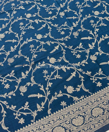 Banarasi - Heritage Silk - Semi Kathan Silk - Dark Blue Shade- VVBHS001