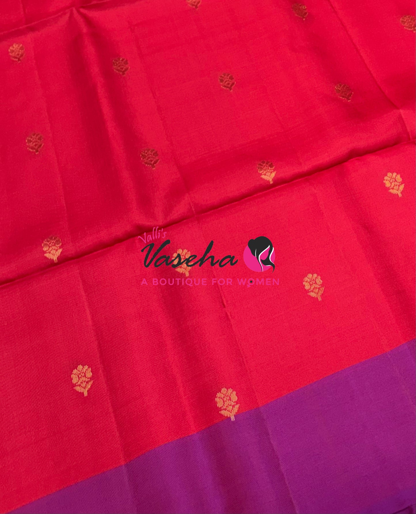 Half Mixed  Soft Silk Saree - Red & Purple - VVPSS073