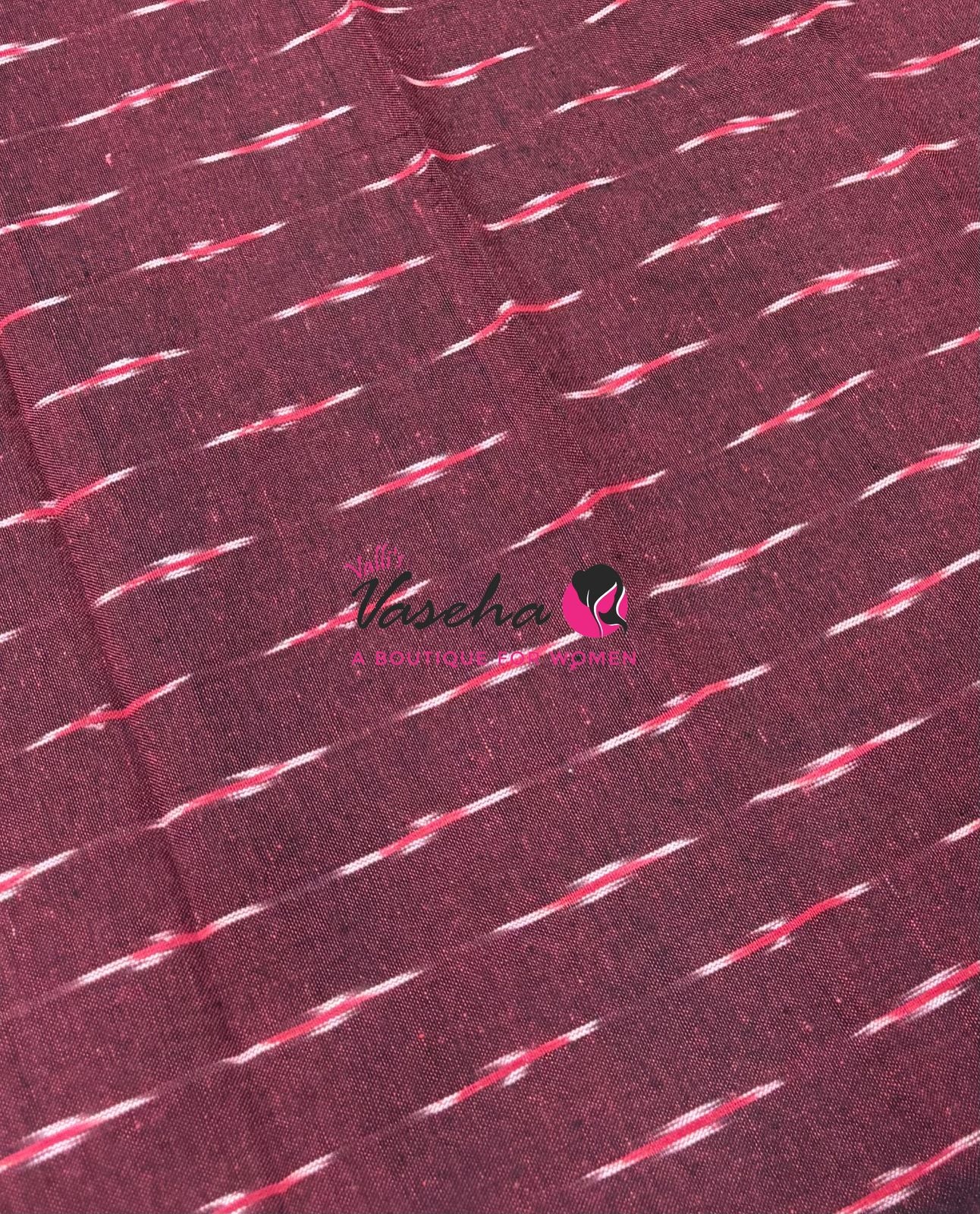 Ikkat Mercerised Cotton Saree - Single Ikkat - VVIKS001