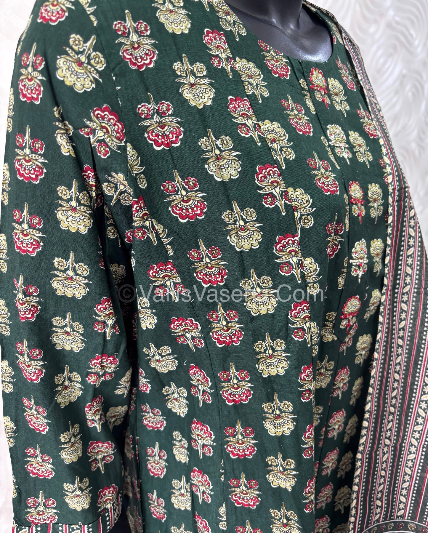 Ready Made - Anarkali - Salwar, Kameez & Duppatta(3pc)- Printed Cotton - VVAS006