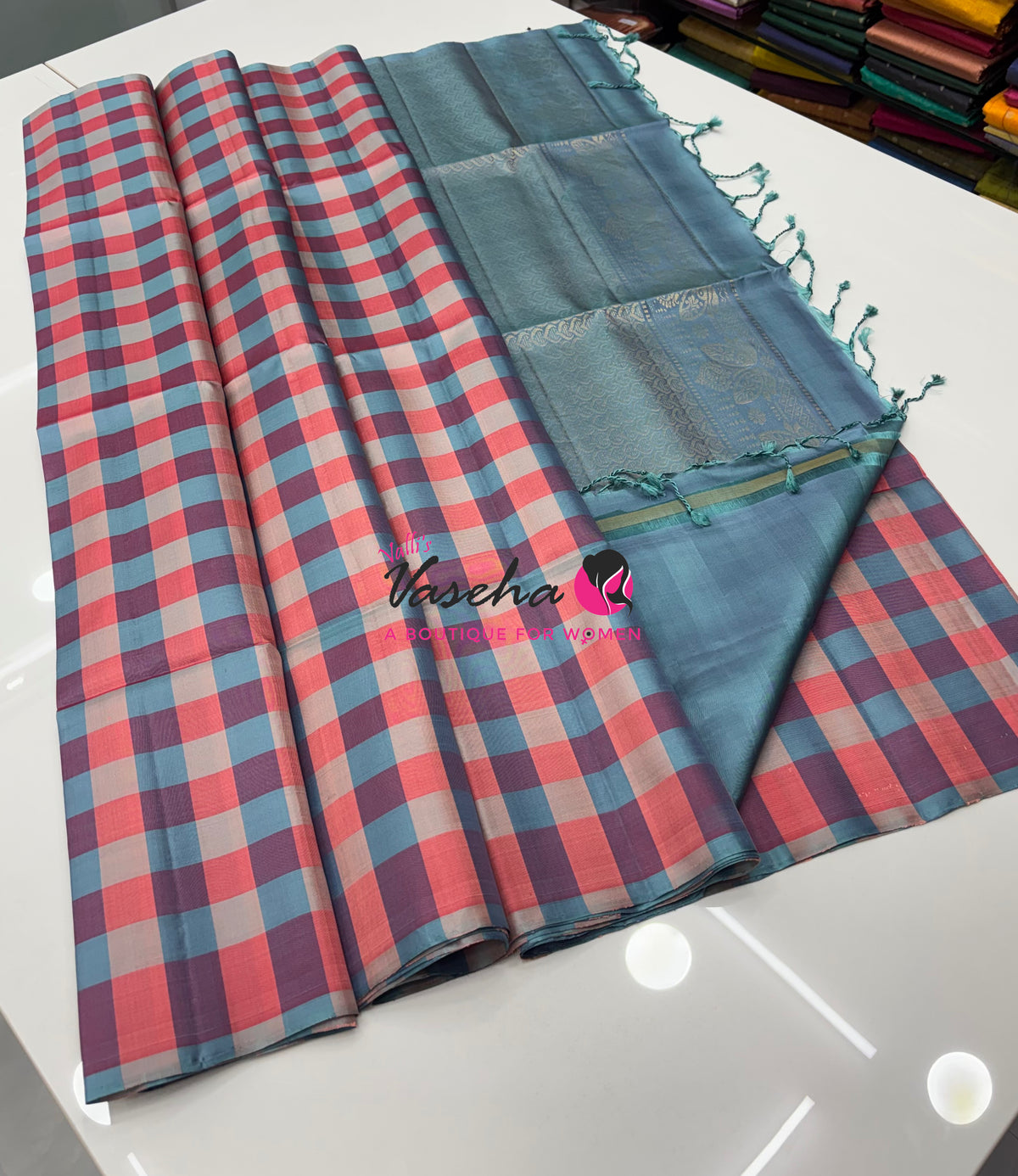Pure Soft Silk Saree  - Small Pazhum Pazhamum Checks - VVPSS159