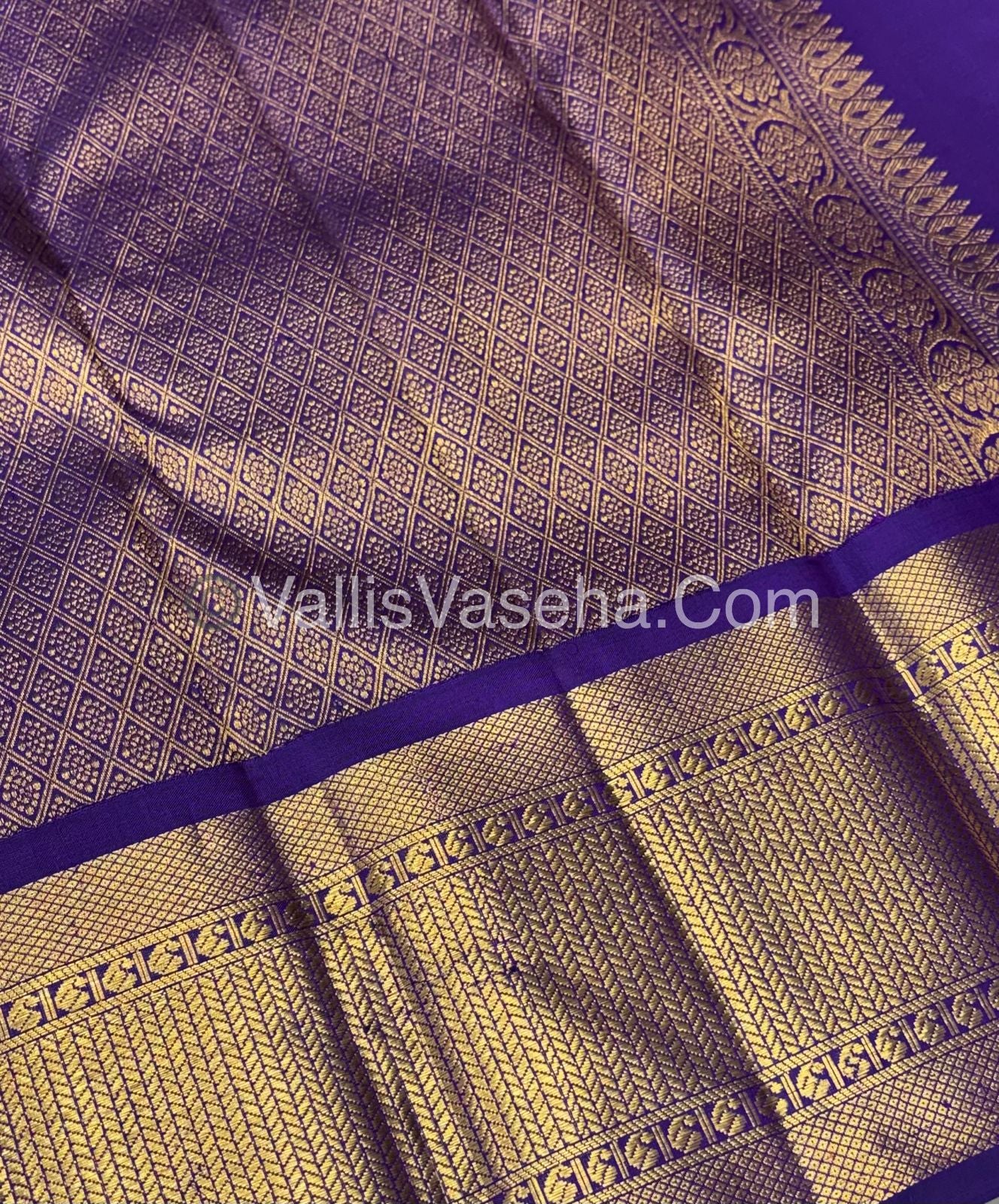 Pure Bridal Korvai Kanchipuram Silk Saree - Light Lavender & Violetish Blue Combo - VVPS041