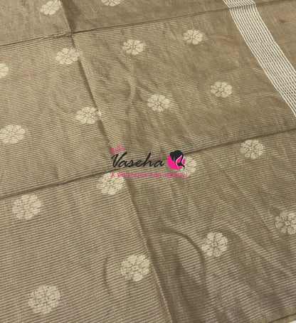 Bhagalpuri Silk - Vaira Voosi Lines - Wine & Beige Combo - VVBSV003