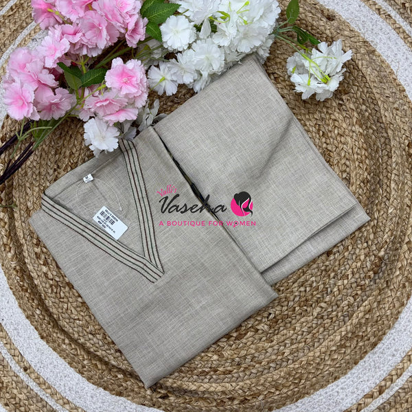 Top & Bottom(2pc) Co-Ord Set - Khadi Cotton - VVCS013