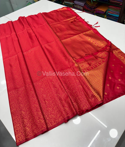Semi Soft Silk  - Borderless - Contemporary Design - Red Shade -VVSSS012