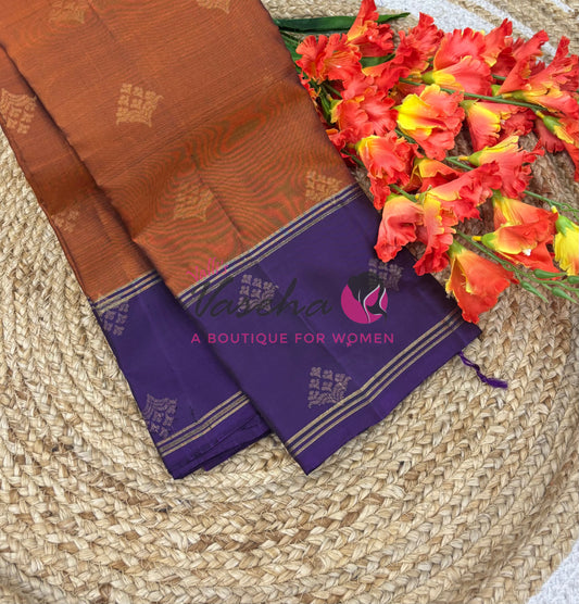 Half Mix - Pure Soft Silk Saree - Long Retta Petta Border with Butta - VVPSS105