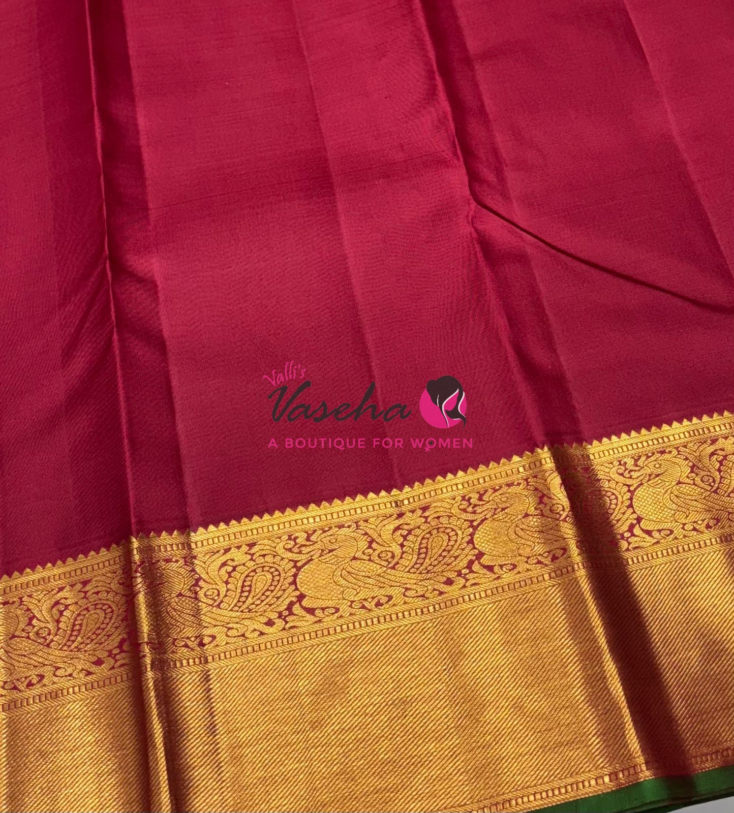 Pure Vintage Korvai Kanchipuram Silk Saree - Chikku & Maroon Combo - VVPS038