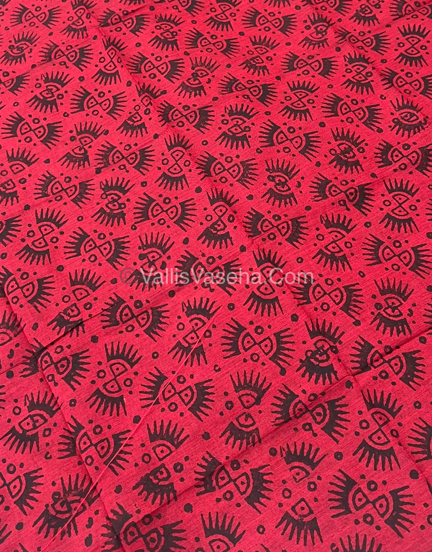South Mixed Cotton - Mirror Work Embroidery - Grey With Merun - VVPCM002