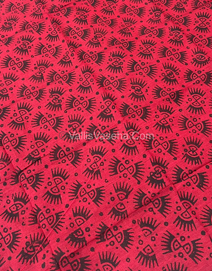 South Mixed Cotton - Mirror Work Embroidery - Grey With Merun - VVPCM002