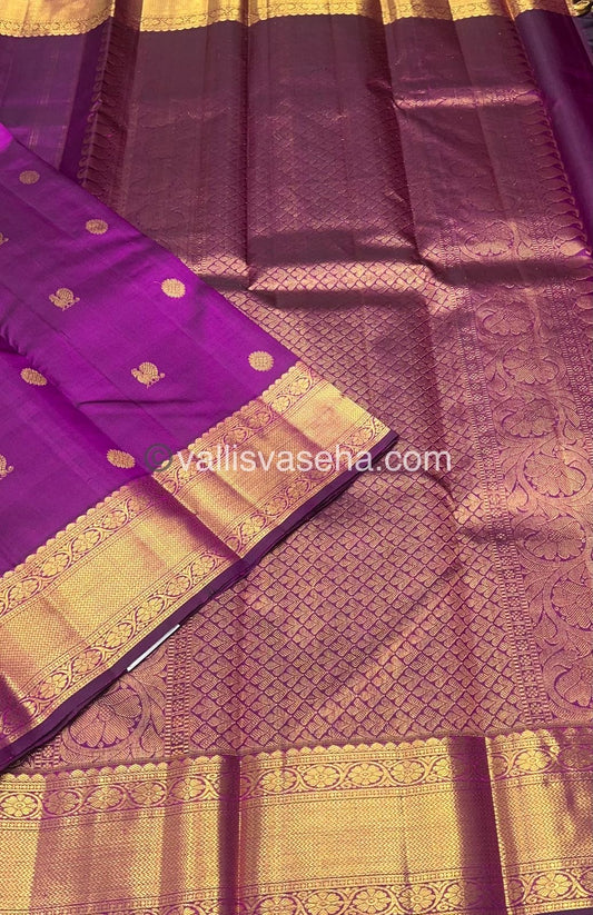 Pure Kanchipuram Silk Saree - Purple Shade  - VVPS022