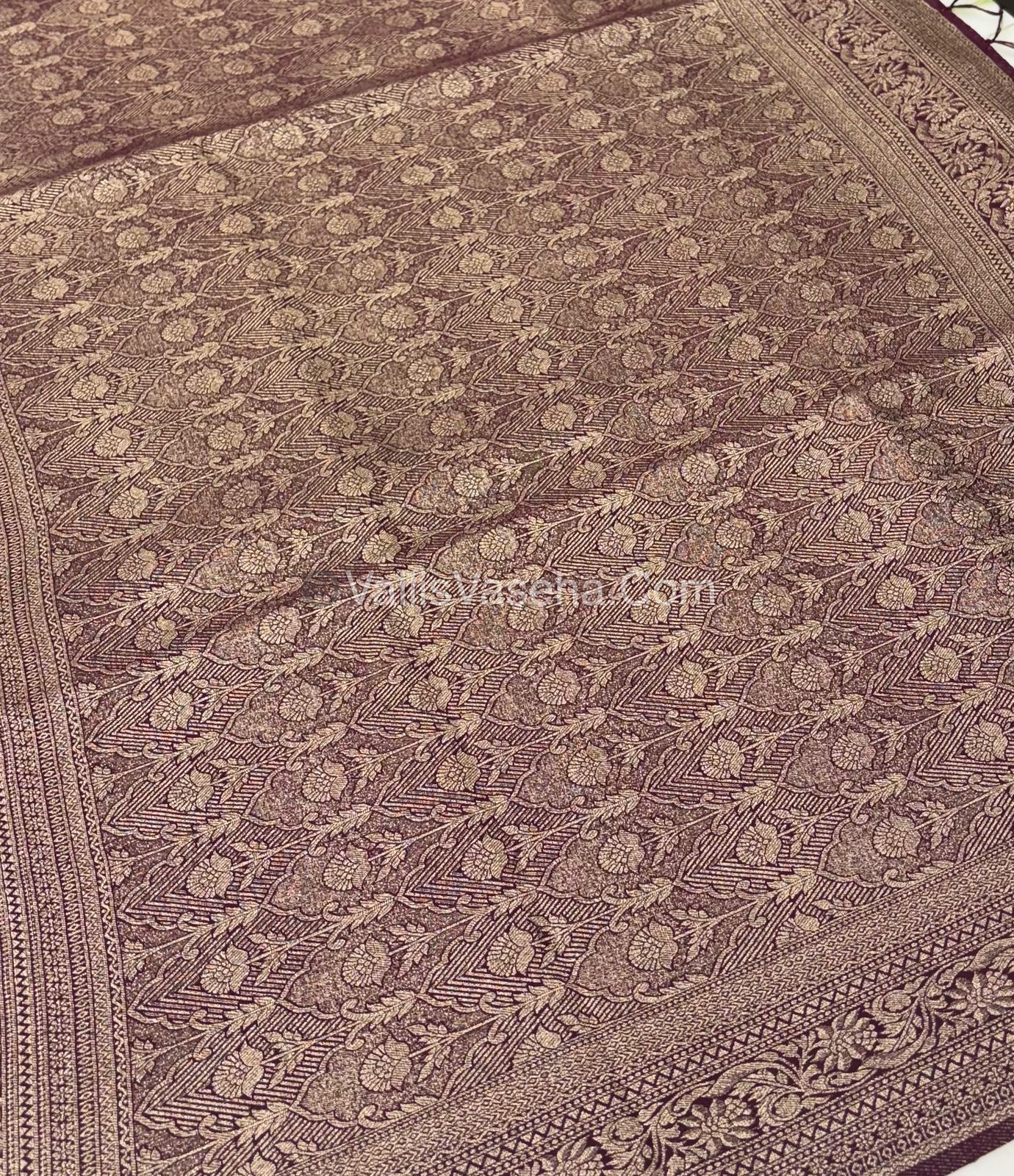 Banarasi - Heritage Silk - Semi Kathan Silk - Wine Shade - VVBHS009