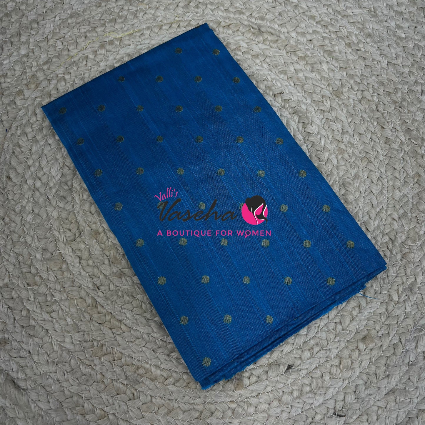 Blouse Bit - Semi Raw Silk - Round Zari -Butta Design - 1mtr - VVBB001