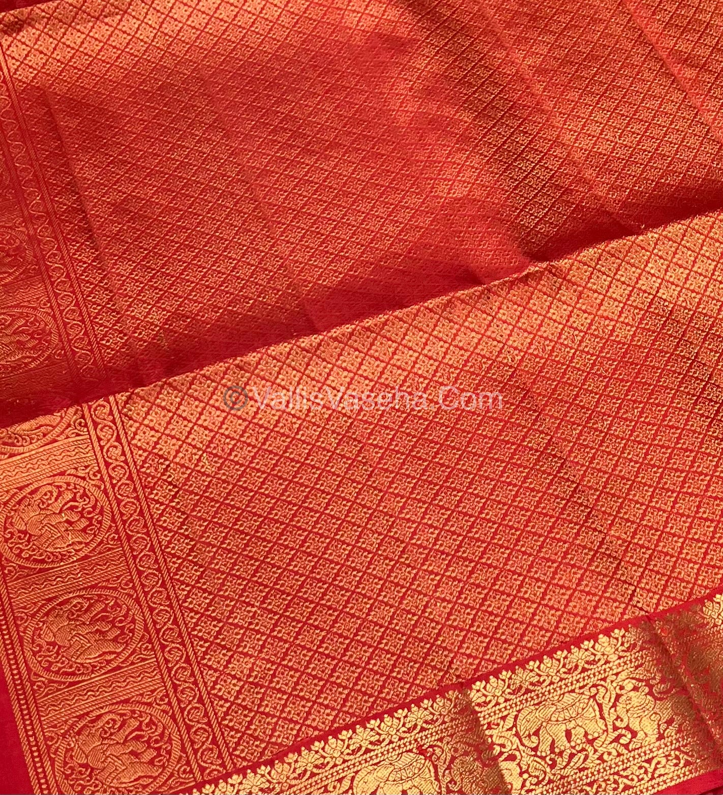Pure Soft Silk Saree - Kanchi Border - Red Shade - VVPSS046