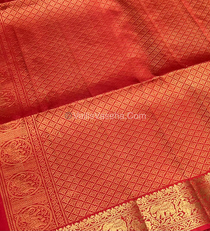 Pure Soft Silk Saree - Kanchi Border - Red Shade - VVPSS046