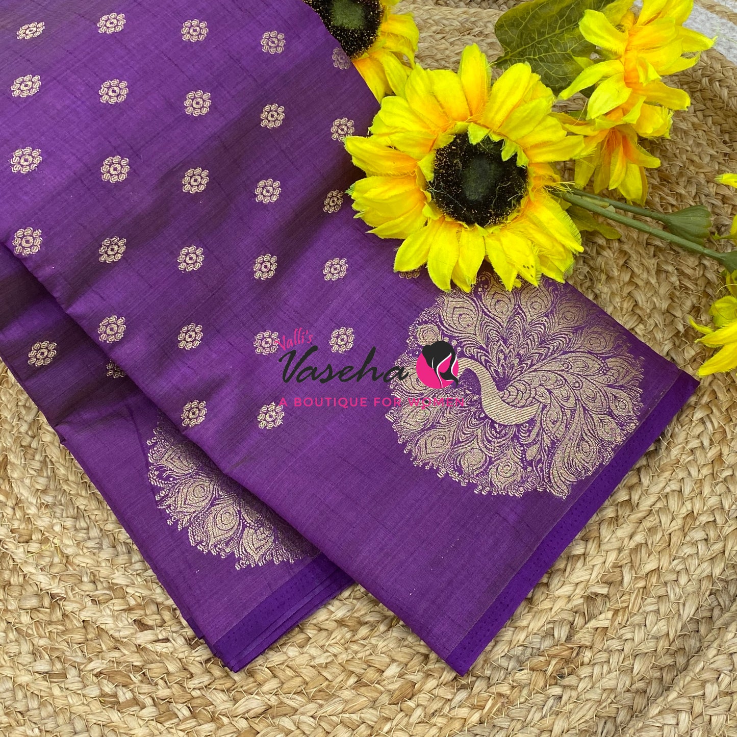 Semi Tussar Silk Saree | Purple Shade |VVSTS056