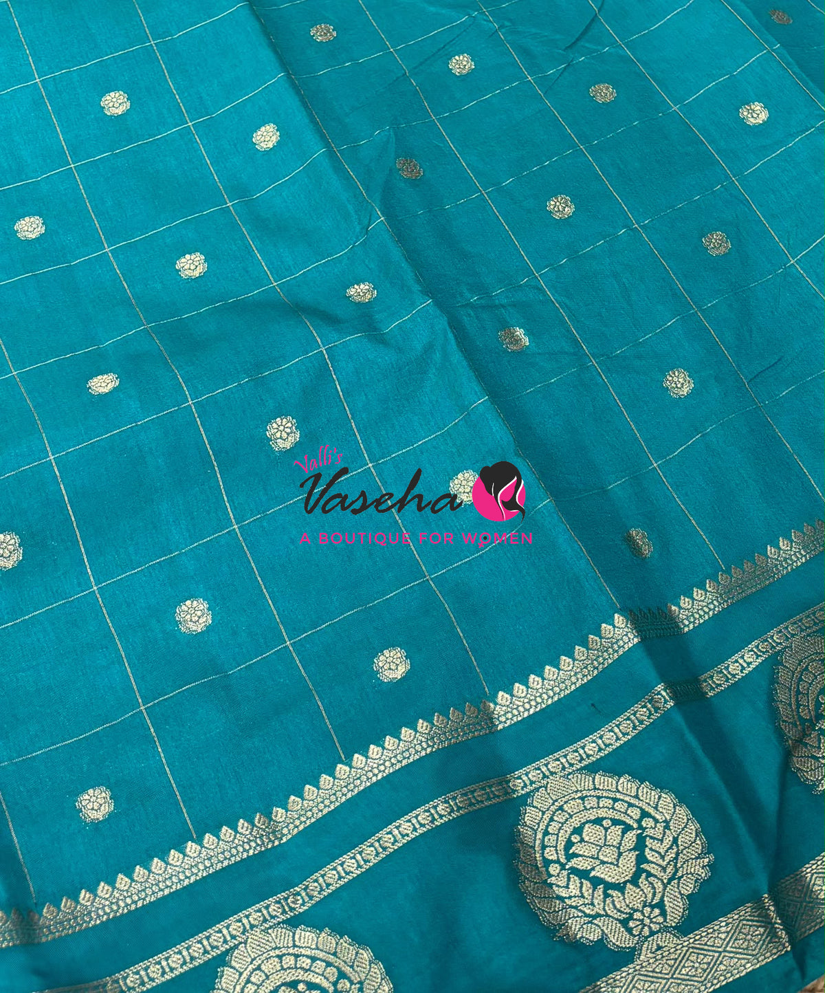 Semi Tussar Silk Saree | Blue  Shade |VVSTS060