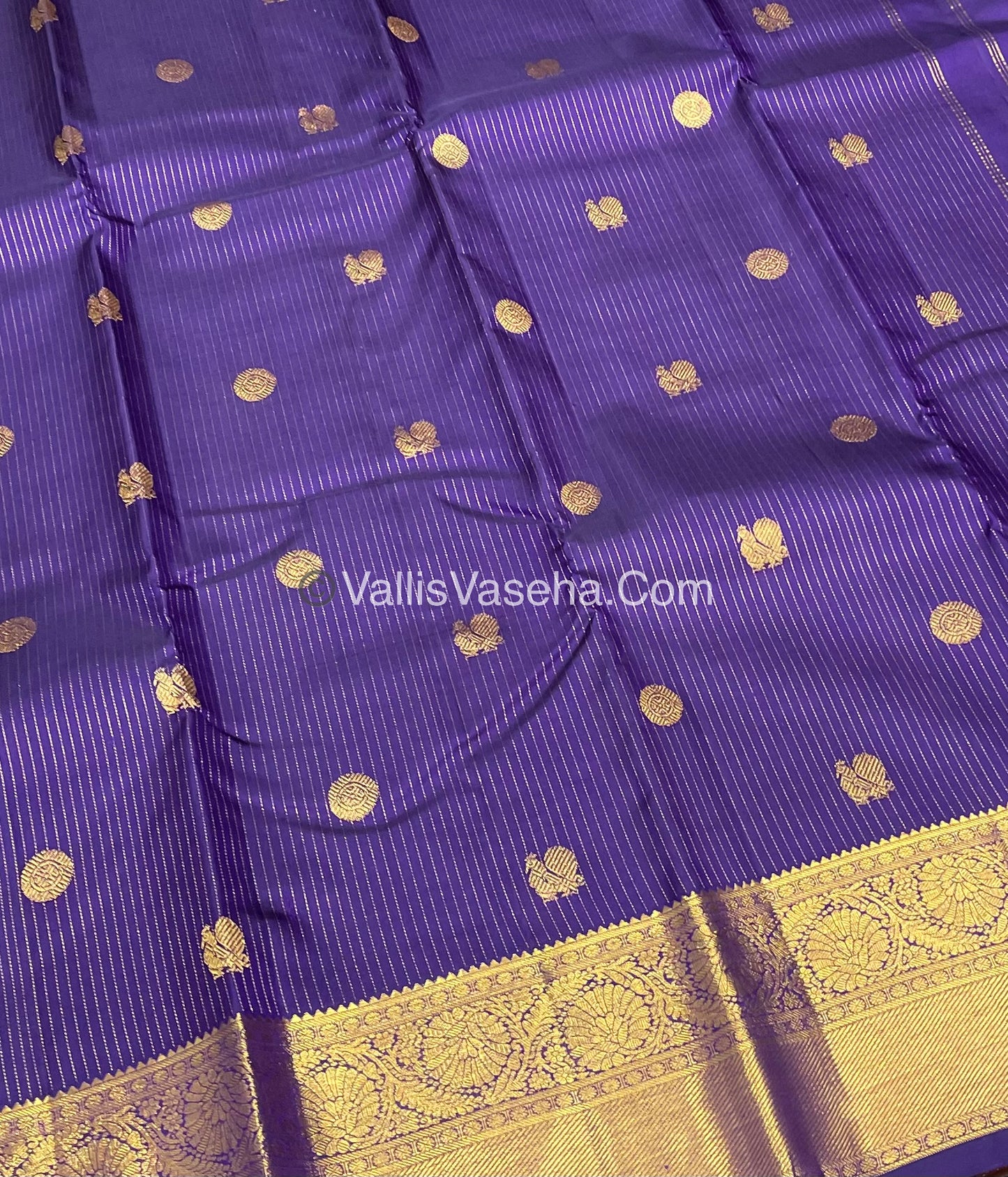 Pure Kanchipuram Silk Saree - Vaira Voosi design - Purple shade  - VVPS014