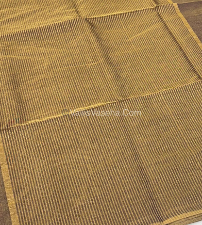 Pure Maheshwari Tissue Silk - Triple Tone Purple & Gold Shade - VVMTS001