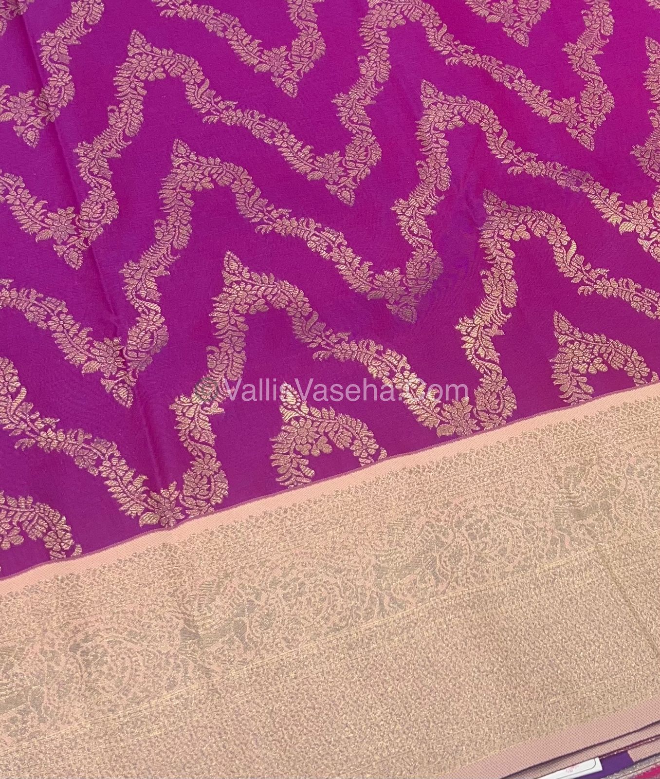 Semi Kanchi Silk - Purplish Pink & Light Peach Shade  - VVSKS004