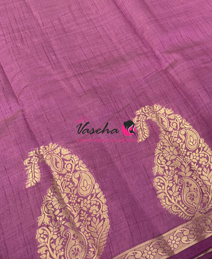 Semi Tussar Silk - Big Mango - Onion Pink Shade - VVSTS002