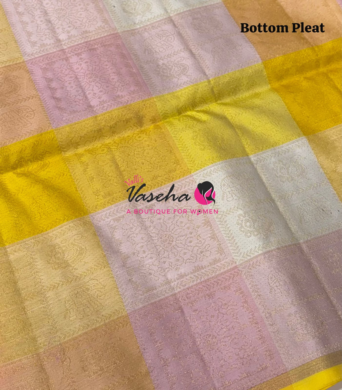 Pure Soft Silk Saree - Partly Pallu -  Half & Half Saree - Light Baby Pink  - VVPSS088