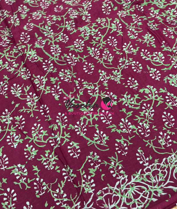 Pure Soft Mul Mul Cotton Sarees - Hand Block Prints - VVMMC009