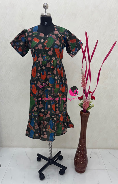 Ready Made - Kalamkari Frock  - VVRKF003