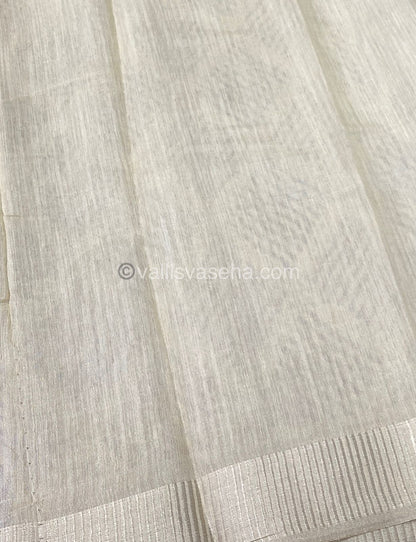 Semi Tussar Silk - Cream Shade - VVSTS007