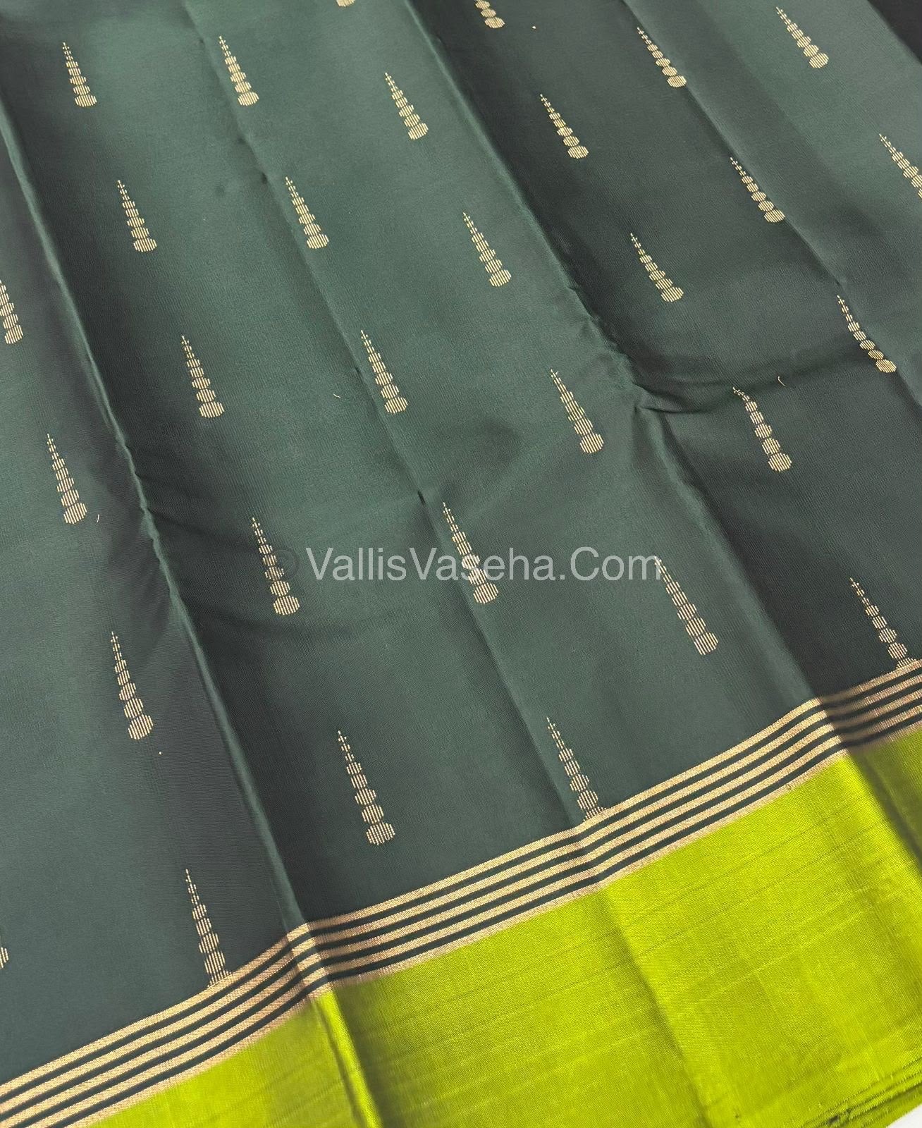 Half Mixed Soft Silk Saree - Green With Green - VVPSS073