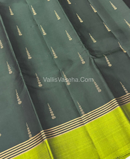 Half Mixed Soft Silk Saree - Green With Green - VVPSS073