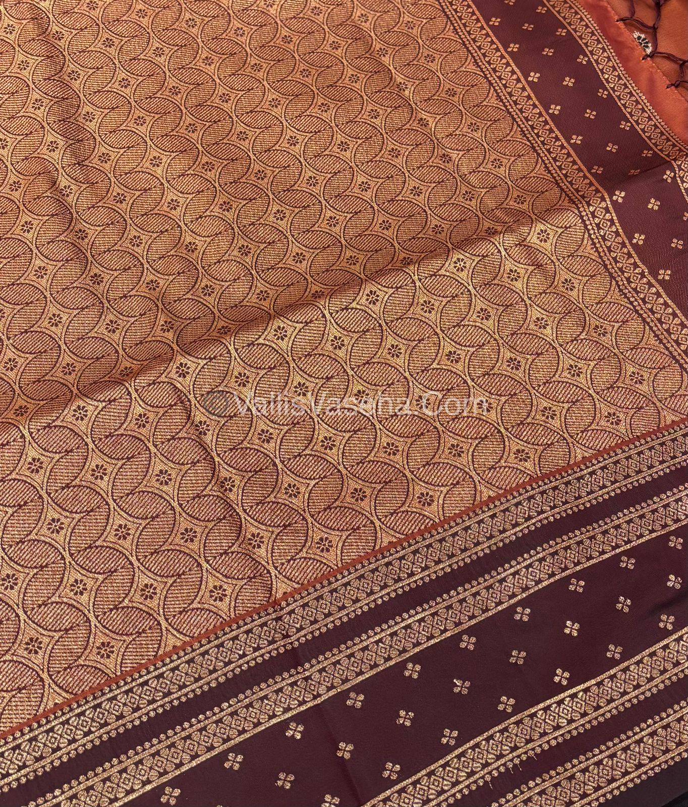 Semi Soft Silk - Rust Orange With Wine Brown Shade -VVSSS022