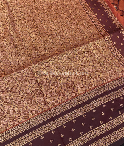 Semi Soft Silk - Rust Orange With Wine Brown Shade -VVSSS022