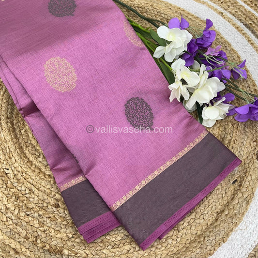 Semi Tussar Silk Saree - Light Onion Pink Shade - VVSTS009