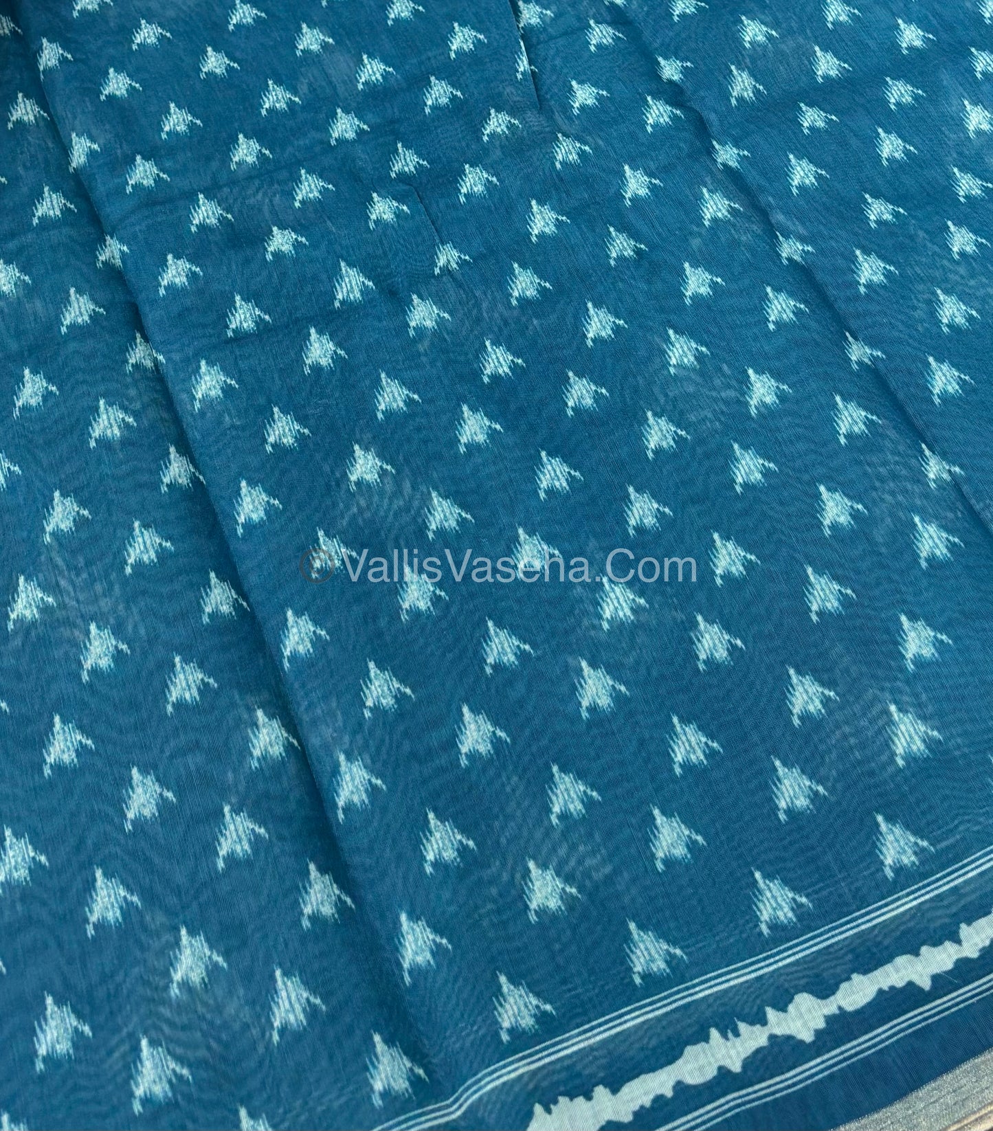 Semi Chanderi Saree - Blue Shade - VVSCS007