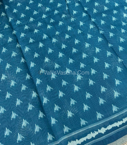 Semi Chanderi Saree - Blue Shade - VVSCS007