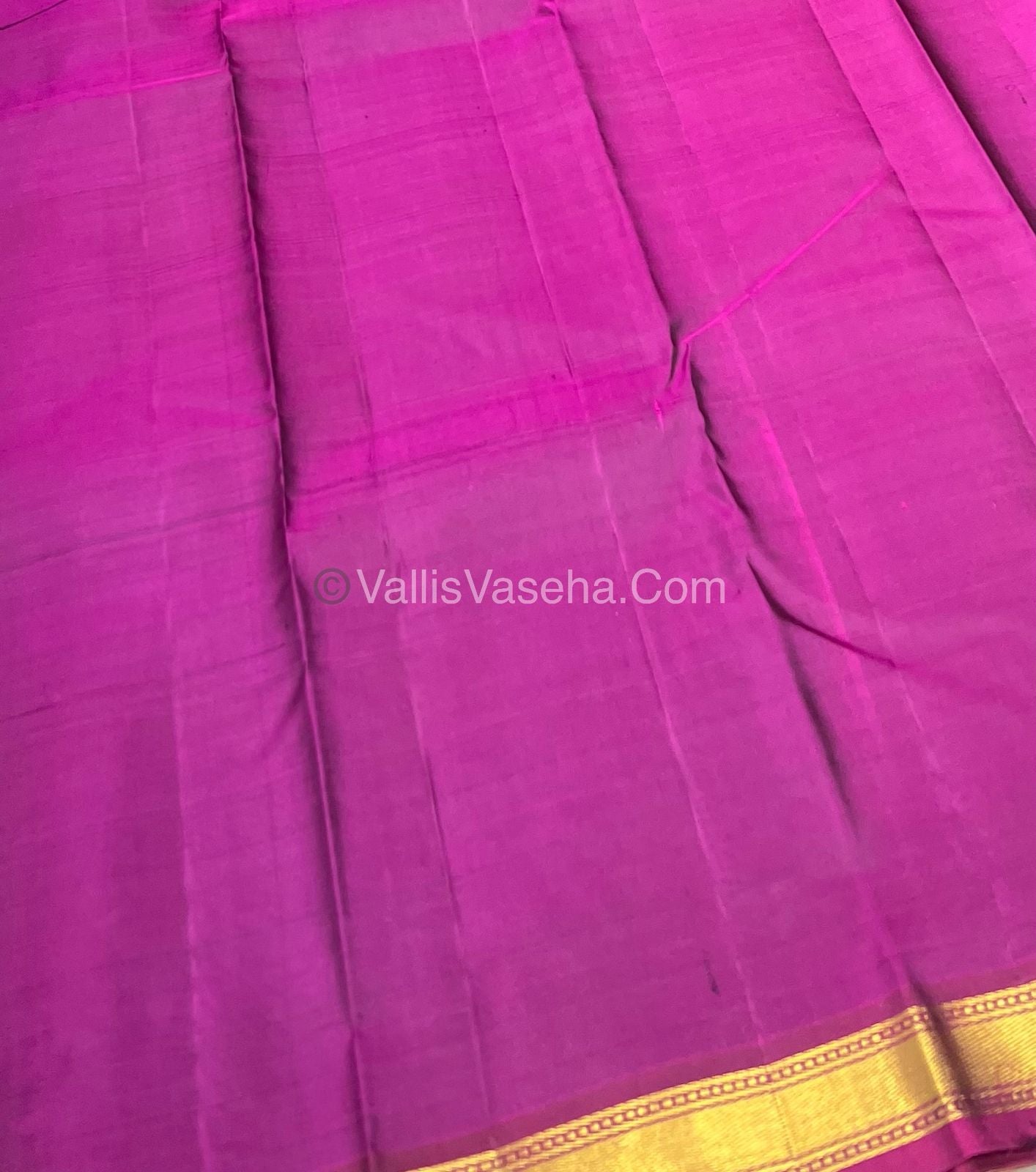 Pure Kanchipuram Silk Saree - Green & Purplish Pink Combo - VVPS011