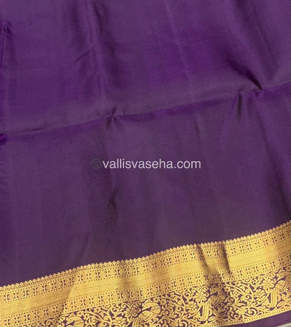 Pure Soft Silk Saree - Kanchi Border - Purplish Pink & Dark Purple Combo - VVPSS046