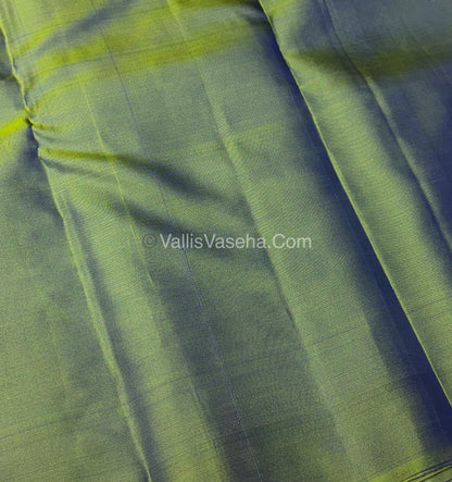 Pure Soft Silk Saree - Blue With Dual Tone Green - VVPSS073