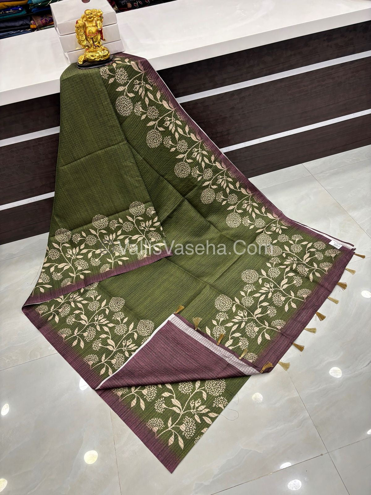 Art Tussar / Art Silk - Green & Brown - VVATS002